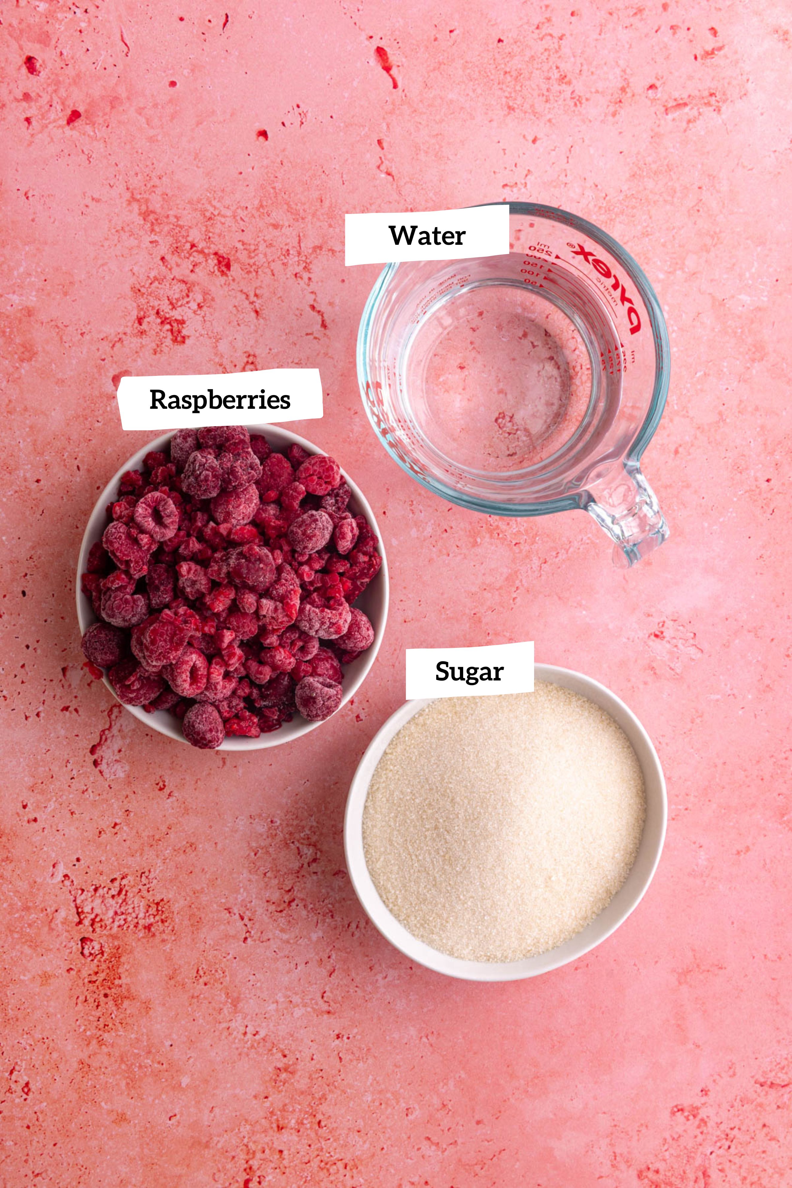 Raspberry Simple Syrup Ingredients