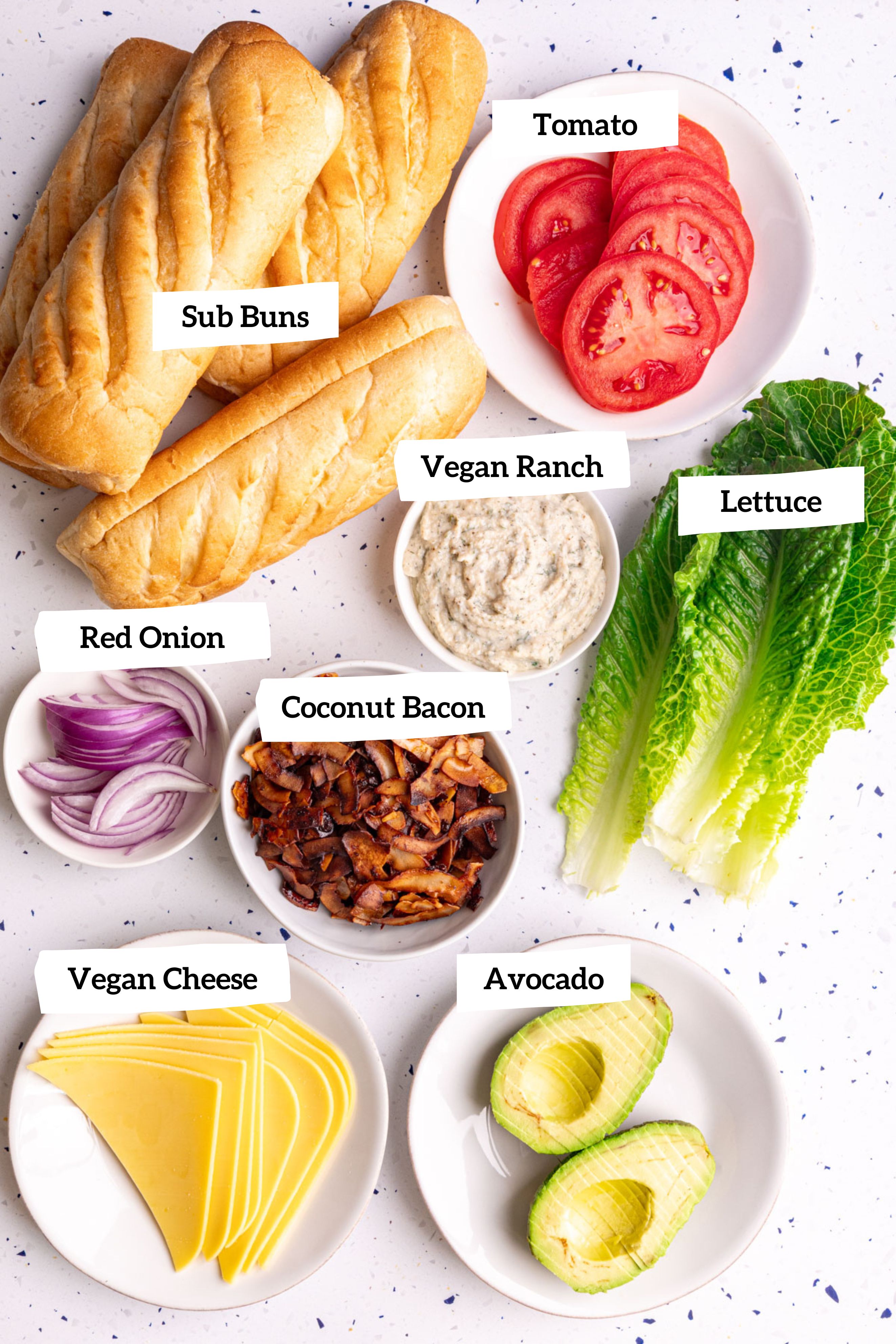 Vegan Chicken Bacon Ranch Sandwich Ingredients