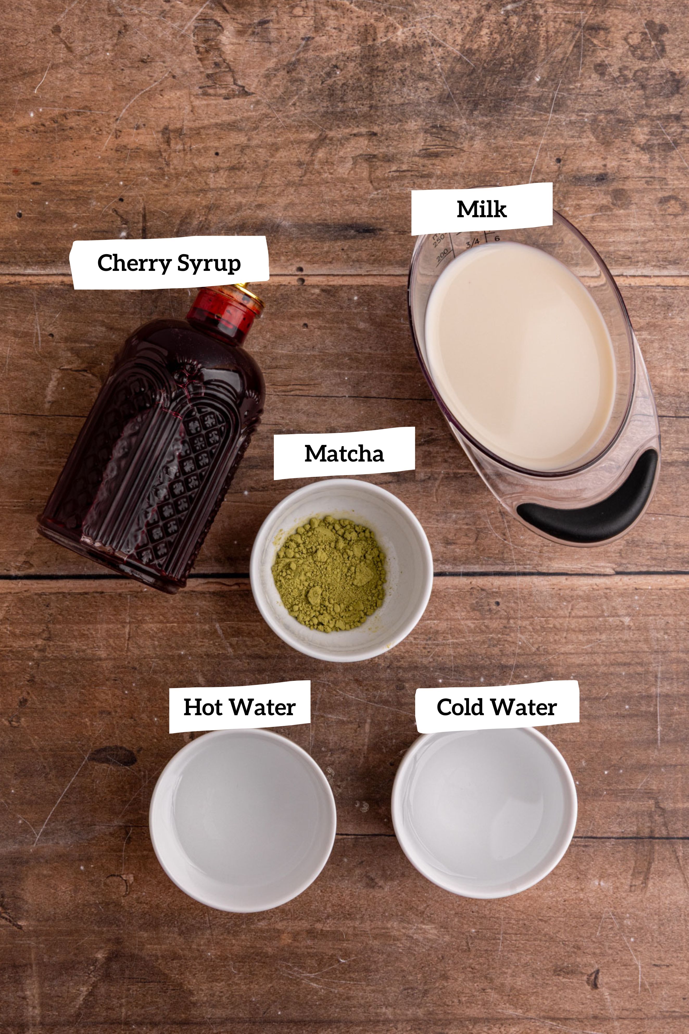 Cherry matcha ingredients