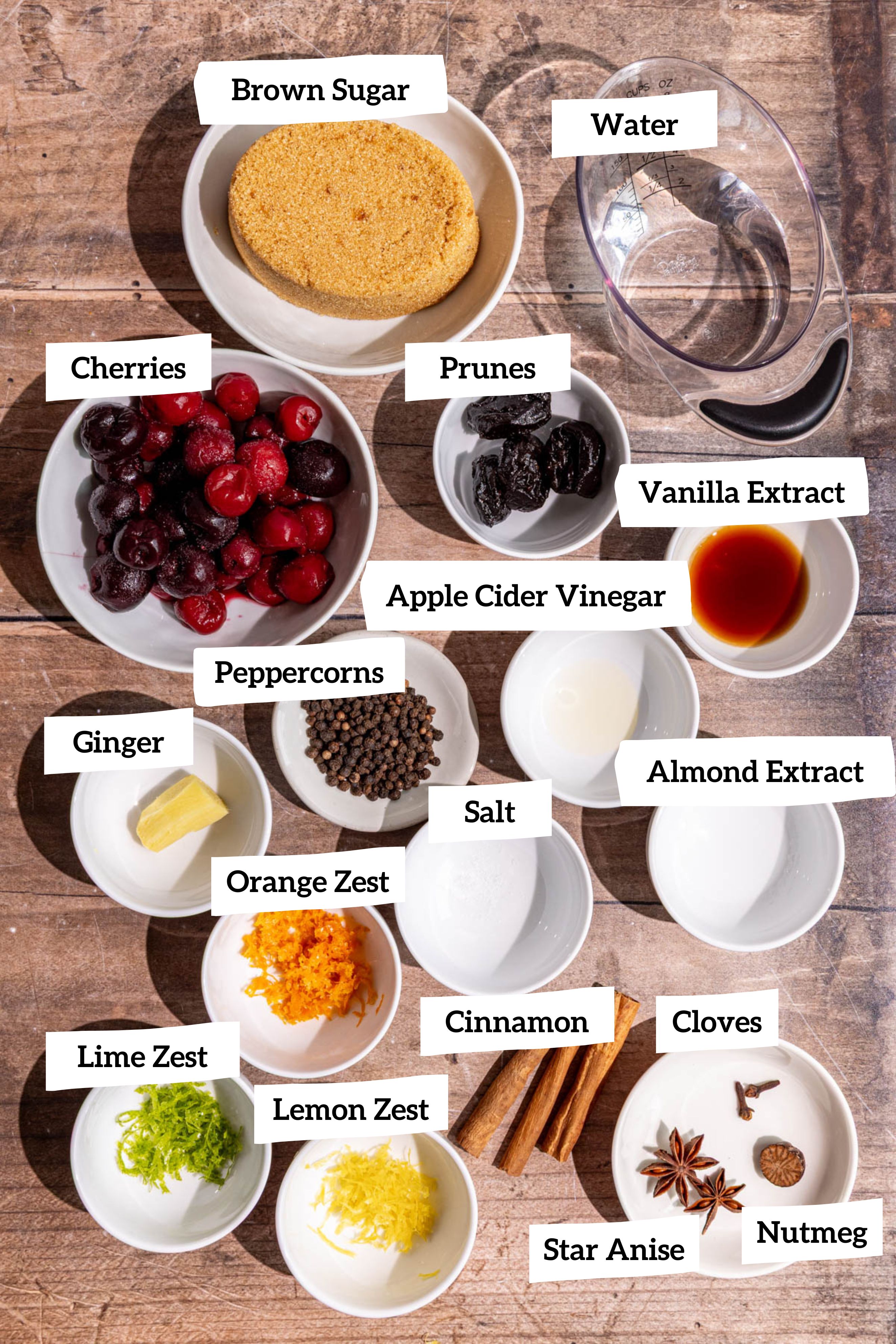 Homemade Dr. Pepper Syrup Ingredients