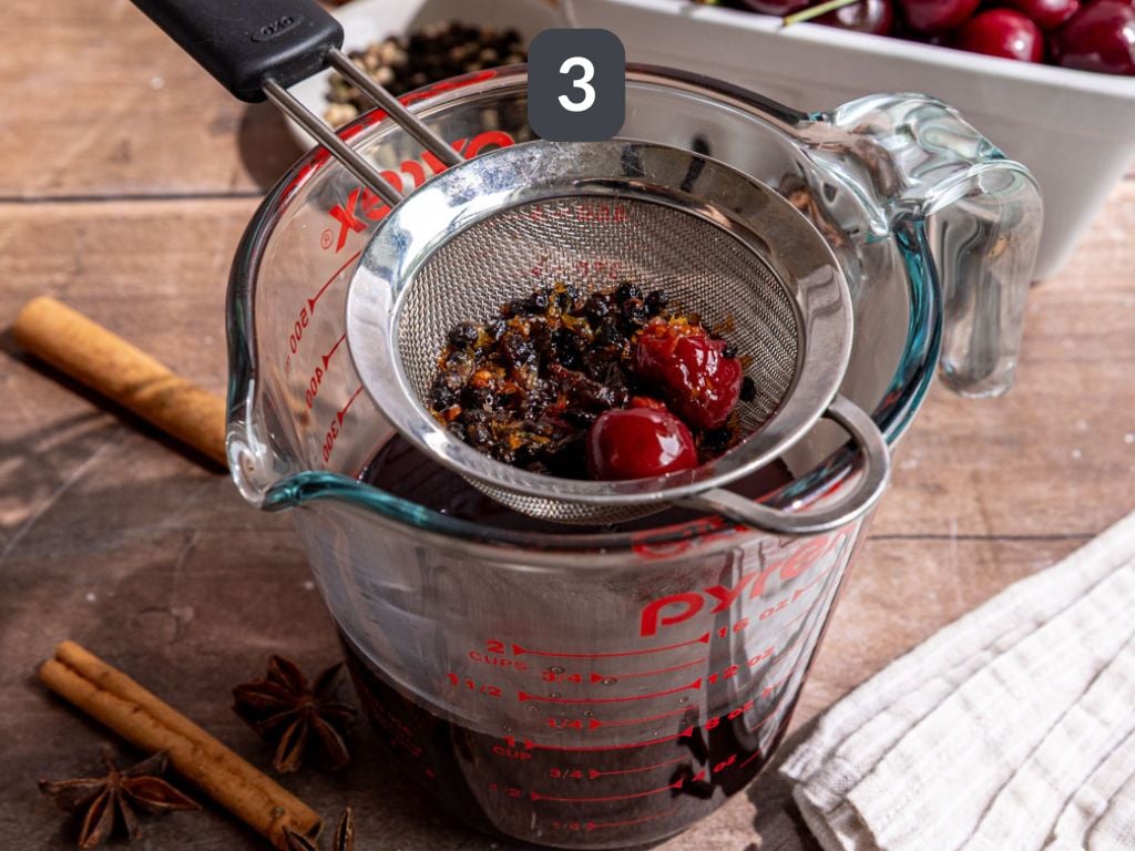 Homemade Dr. Pepper Step 3 - strain.