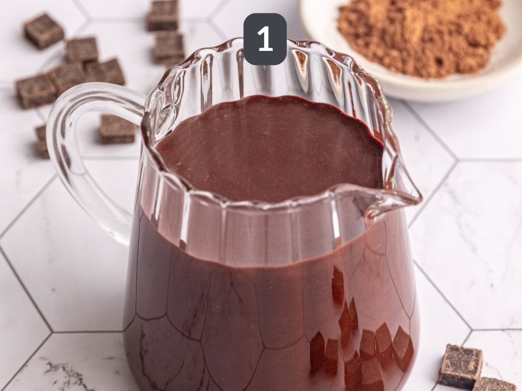 Homemade vegan chocolate milk step 1 - make the chocolate syrup