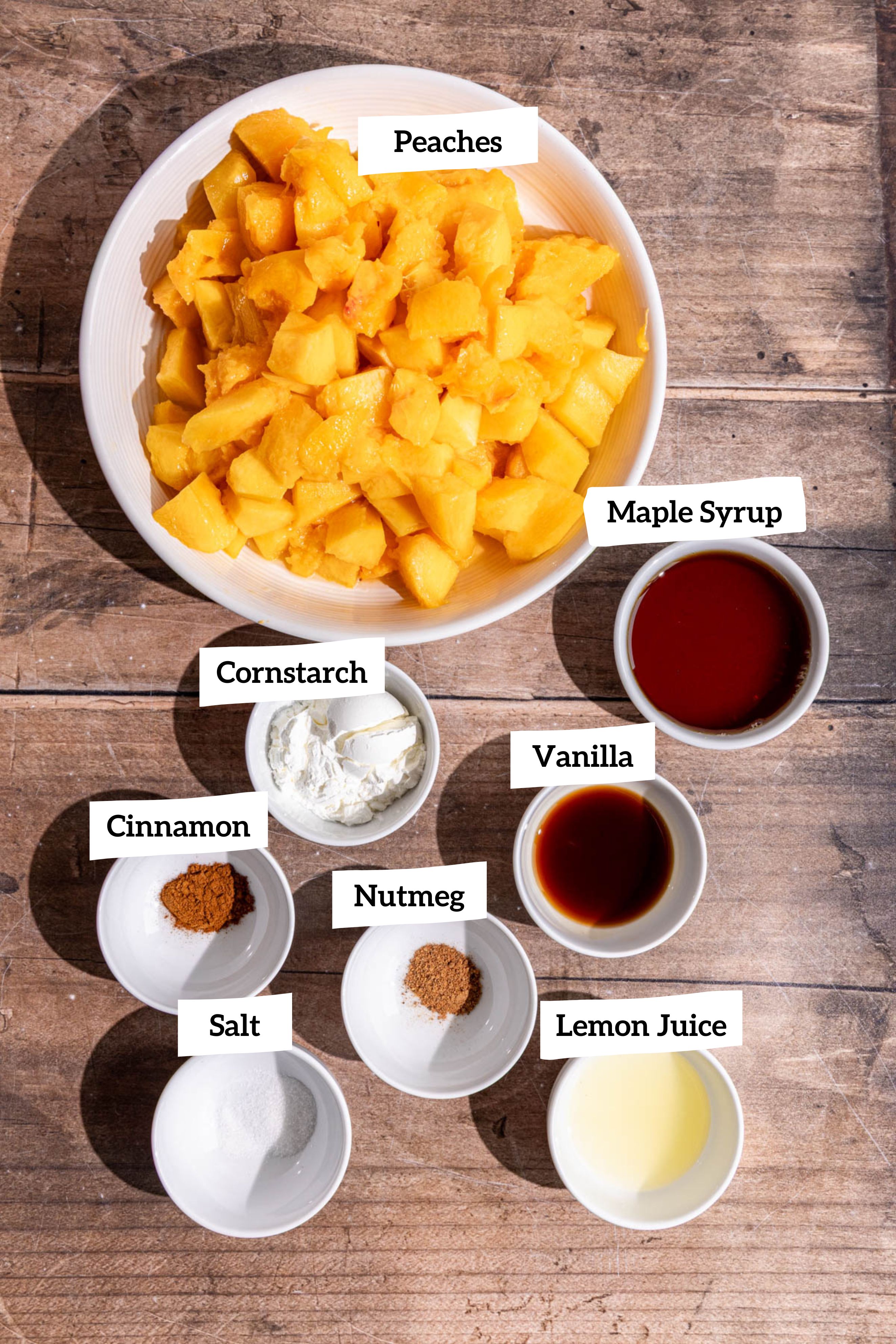 Vegan cornmeal peach cobbler filling ingredients