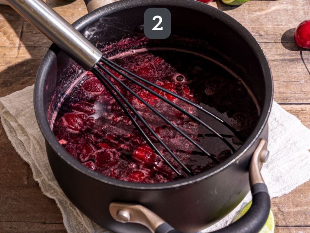 Cherry Limeade step 2 - remove from the heat and add the vanilla.