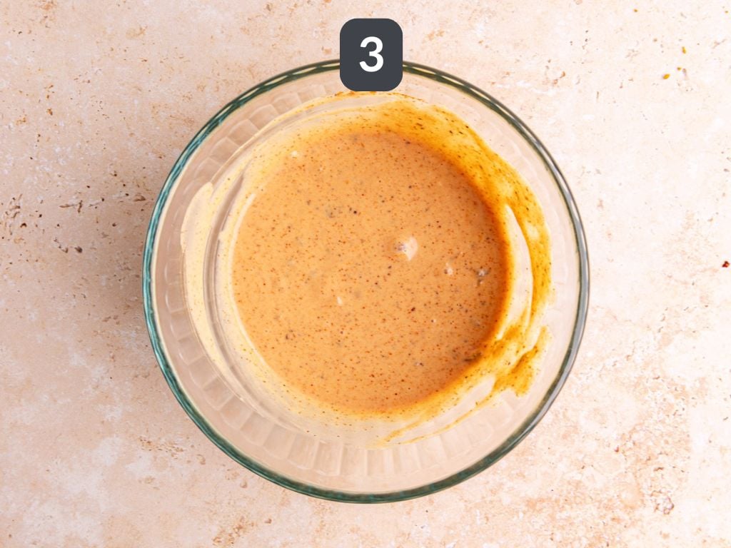 Vegan burger bowls step 3 - mix the burger sauce