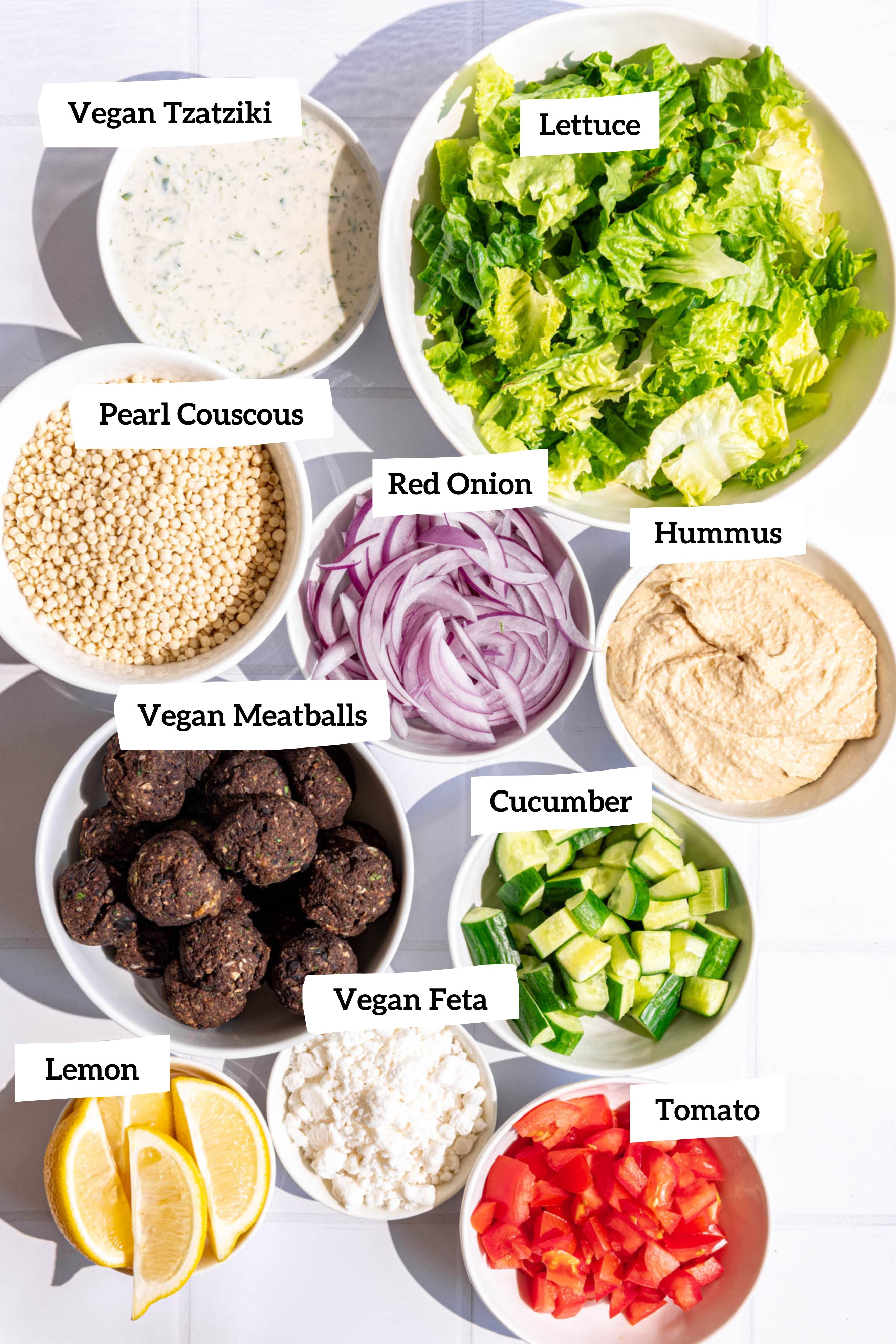 Vegan Greek Couscous Bowls Ingredients