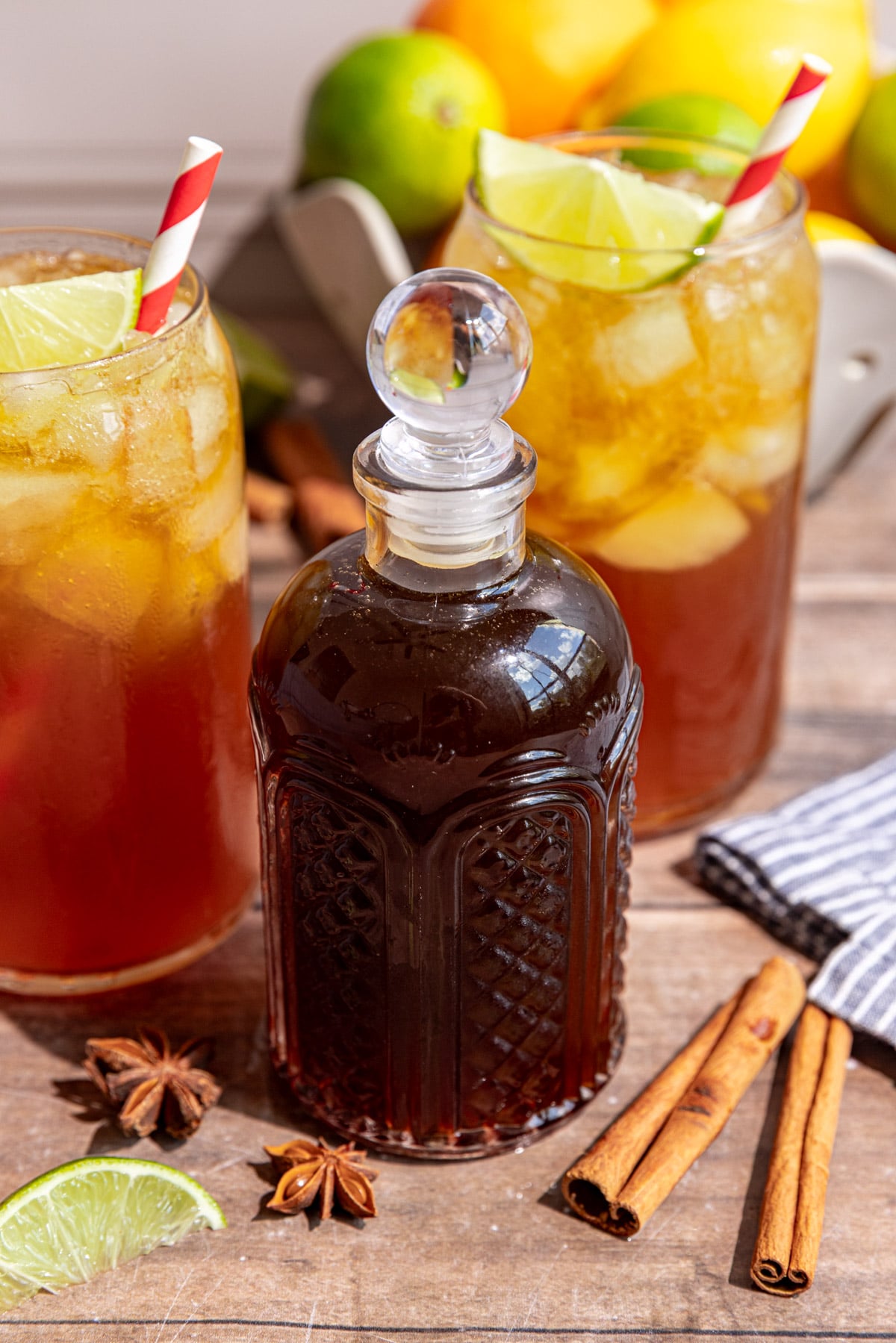 A bottle of homemade cola syrup