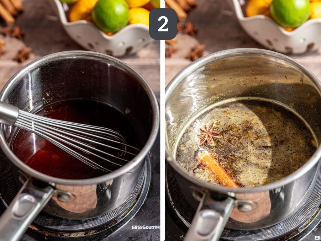Homemade Cola Step 2 - add the brown sugar, water, spice, citrus and simmer