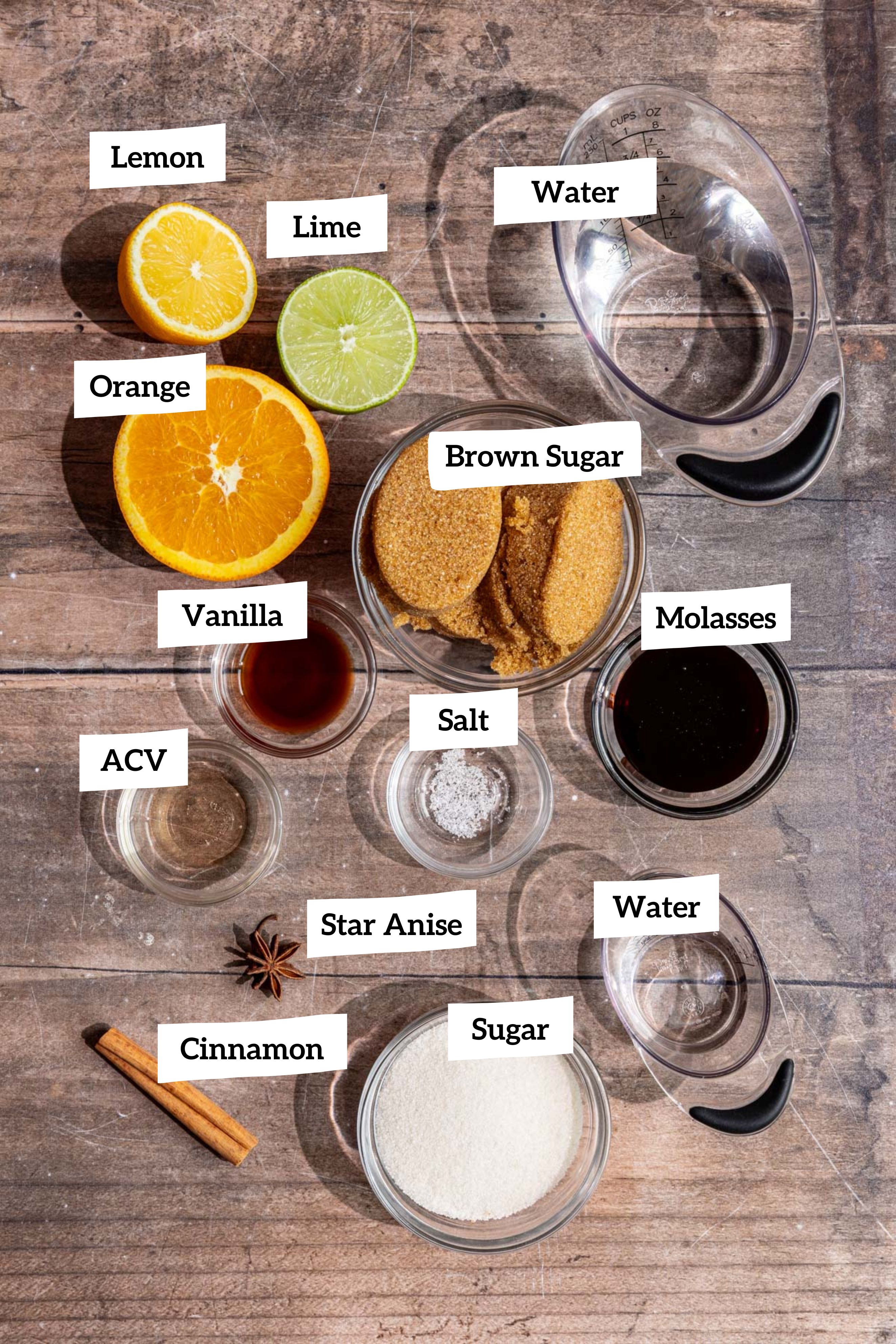 Homemade Cola Syrup ingredients