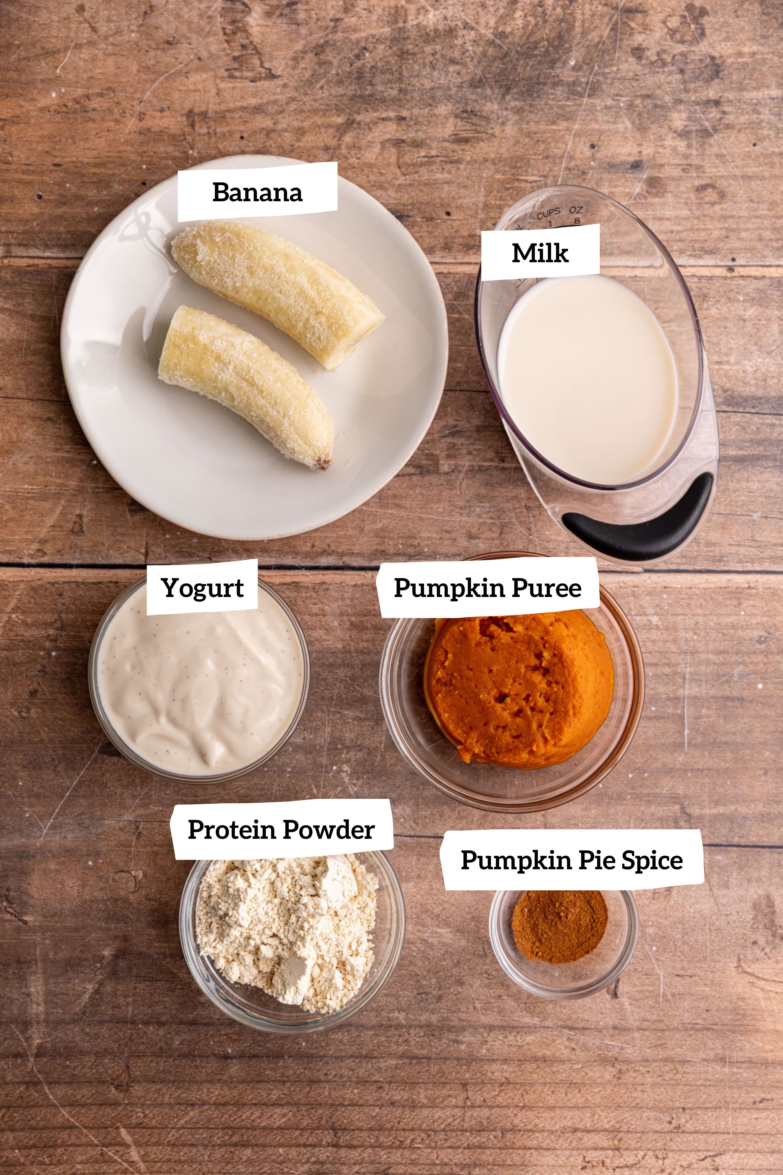 Pumpkin banana smoothie ingredients
