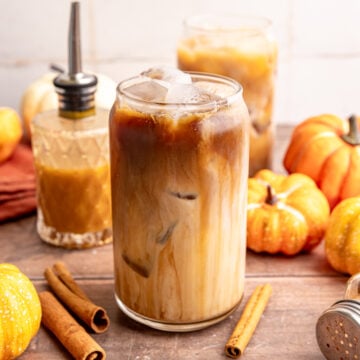 An iced Starbucks-Style Pumpkin Spice Latte.