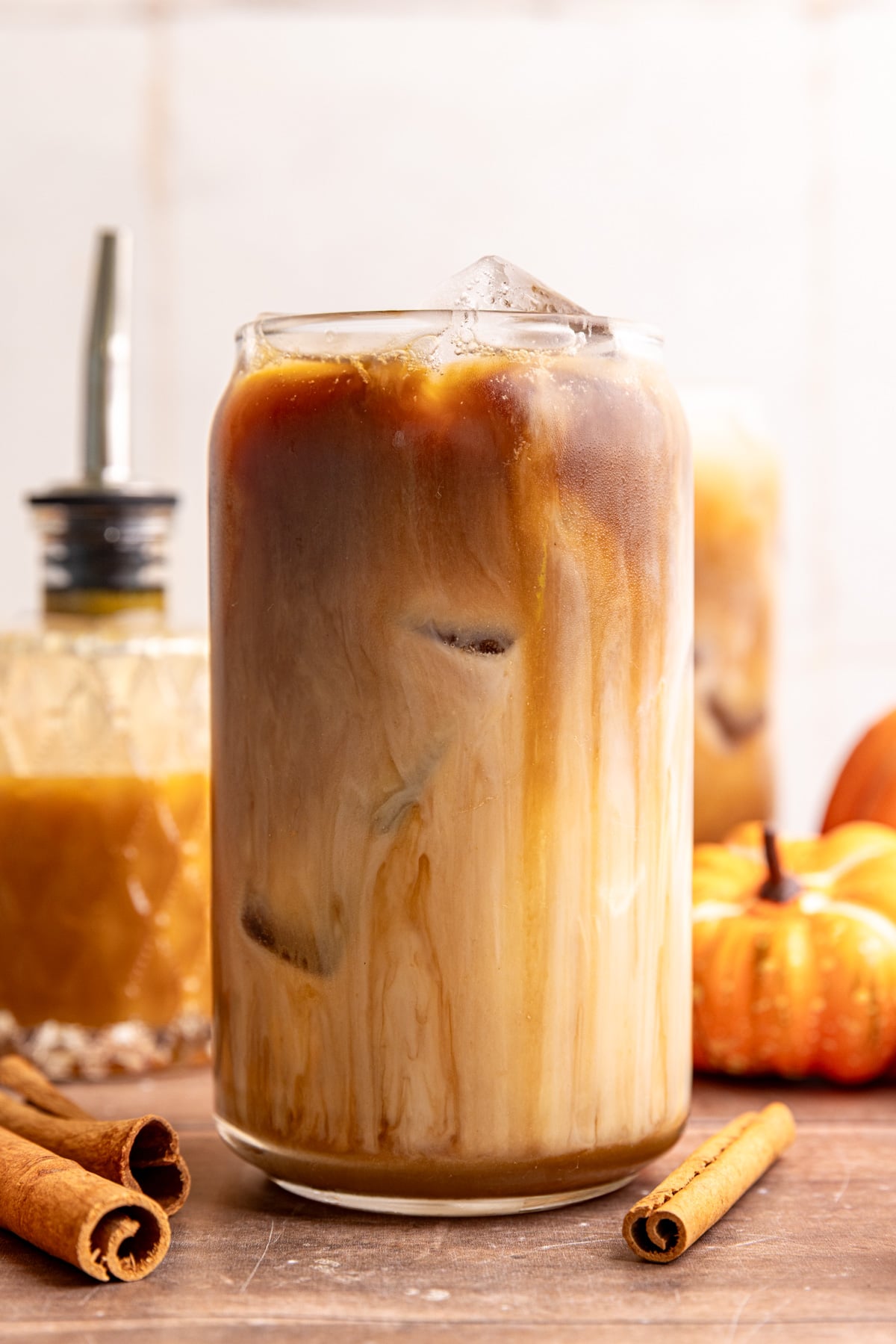 An iced Starbucks-Style Pumpkin Spice Latte.