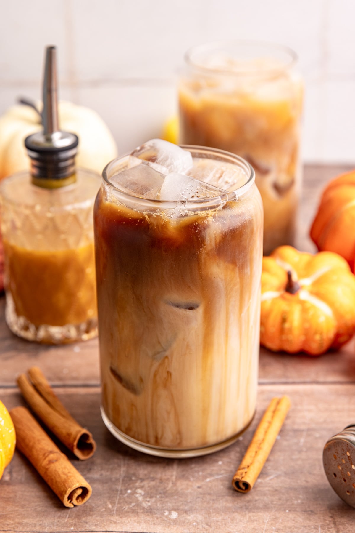 An iced Starbucks-Style Pumpkin Spice Latte.