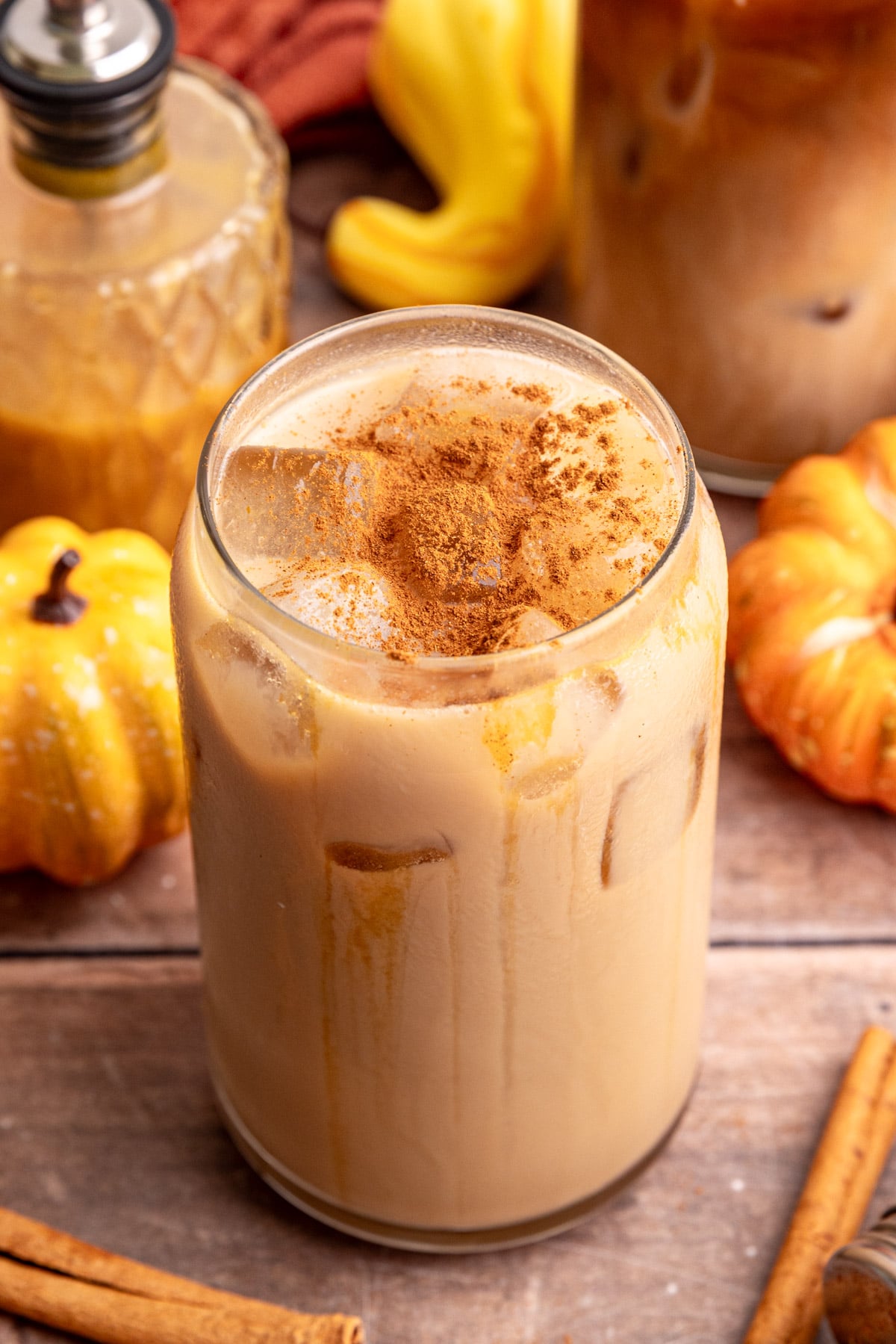 An iced Starbucks-Style Pumpkin Spice Latte.