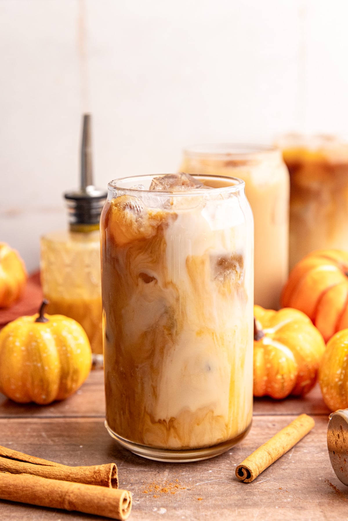 An iced Starbucks-Style Pumpkin Spice Latte.