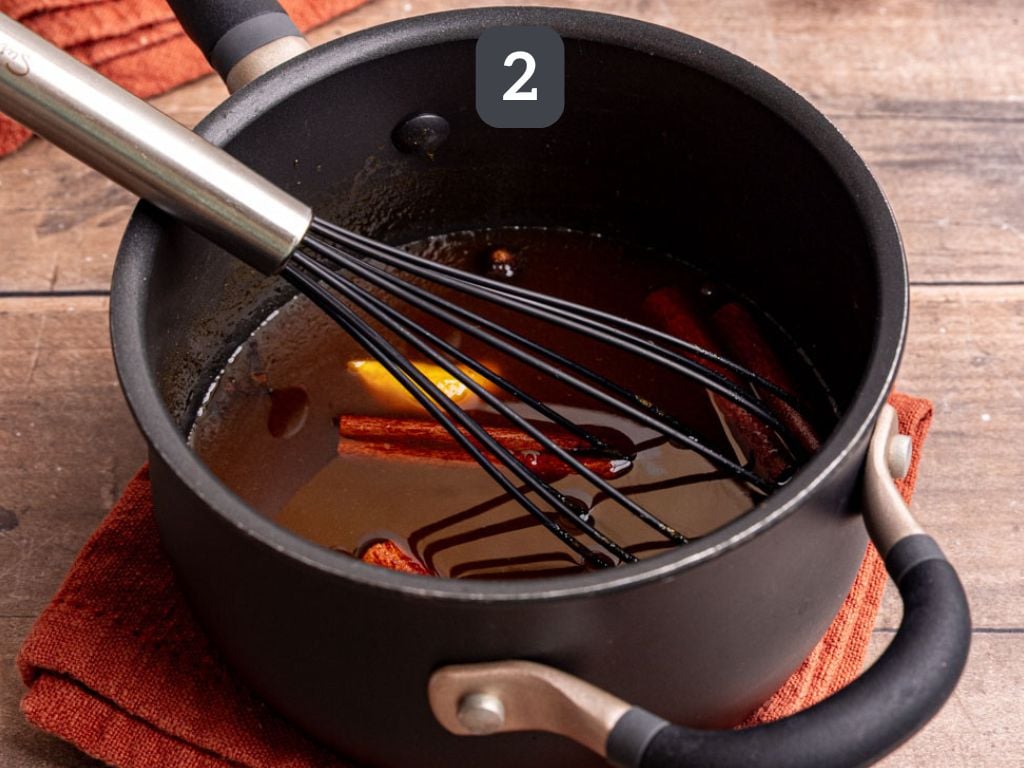 Starbucks-Style Pumpkin Spice Syrup step 2 - remove from the heat, let cool, and stir in the vanilla.