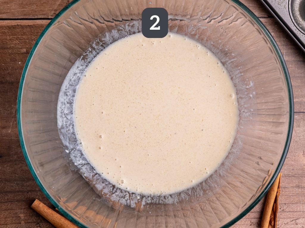 Vegan Cinnamon Sugar Cake Donuts Step 2 - mix the milk, yogurt, and butter.