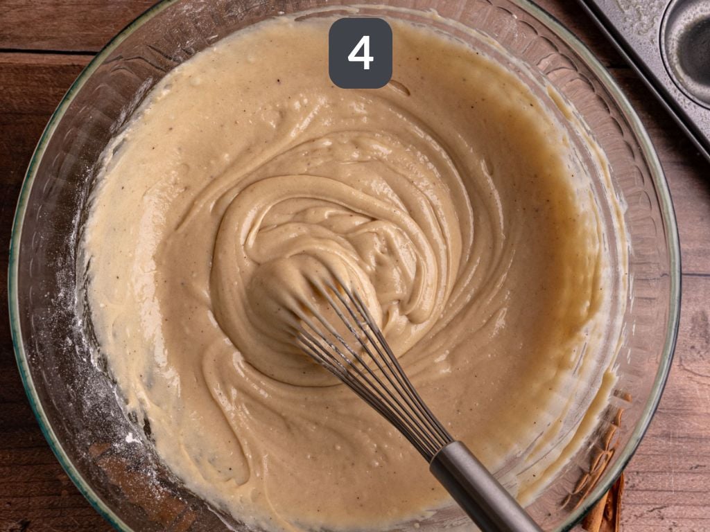 Vegan Cinnamon Sugar Cake Donuts Step 4 - add the dry ingredients and mix well.