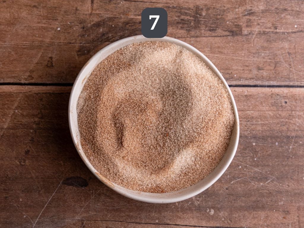 Vegan Cinnamon Sugar Cake Donuts Step 7 - mix the cinnamon and sugar.