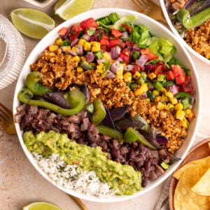 A homemade vegan chipotle bowl.