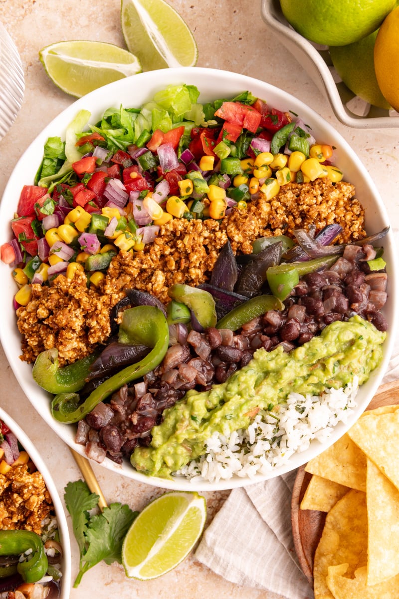 A homemade vegan chipotle bowl.