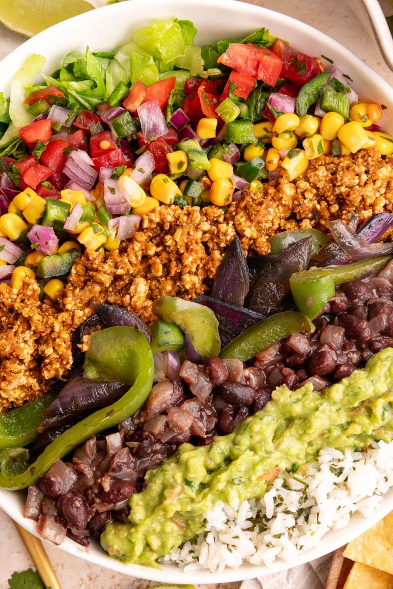 A homemade vegan chipotle bowl.