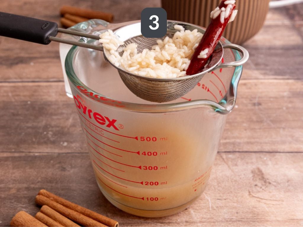 Horchata syrup step 3 - strain