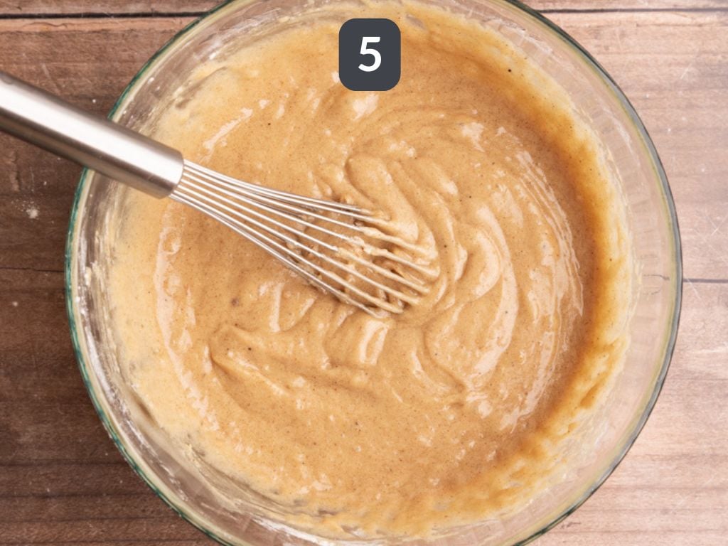 Vegan apple cider cake donuts step 5 - whisk the flour and dry ingredients.