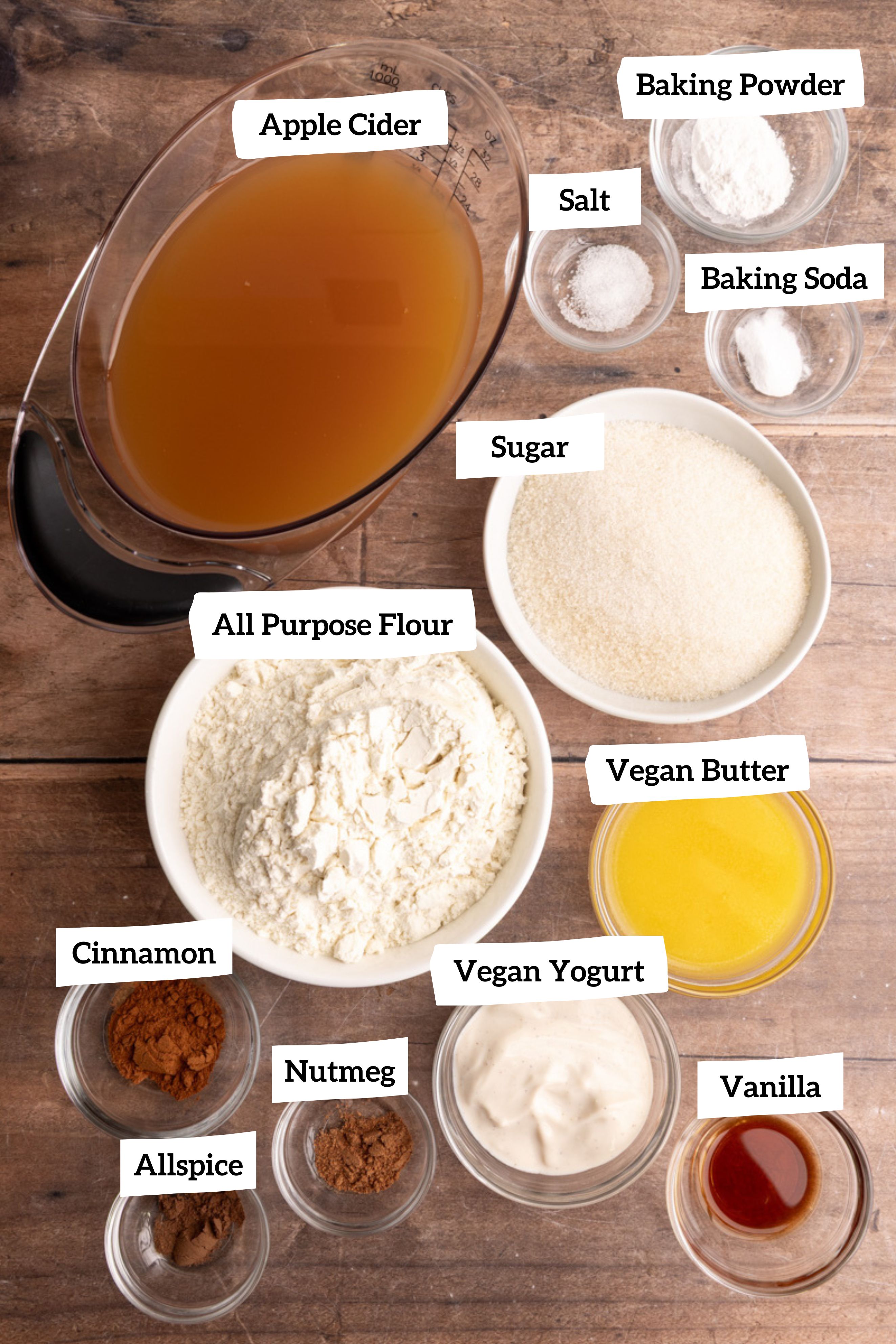 Vegan apple cider cake donuts ingredients