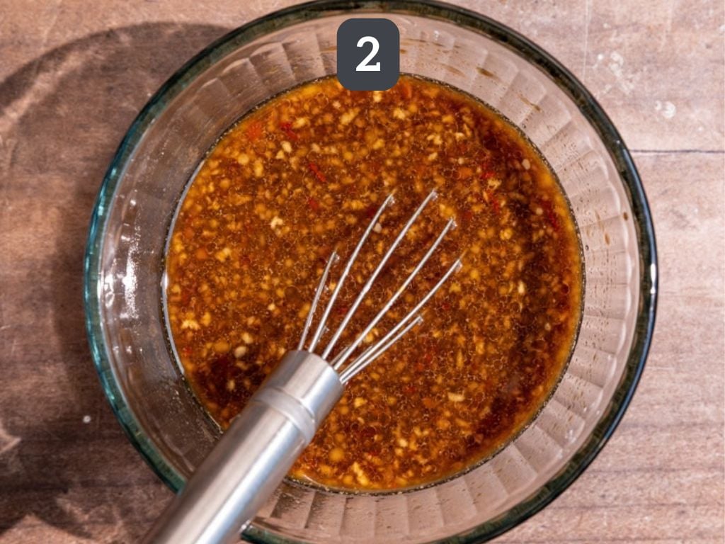 Vegan Sesame Noodles Step 2 - mix the sauce ingredients.