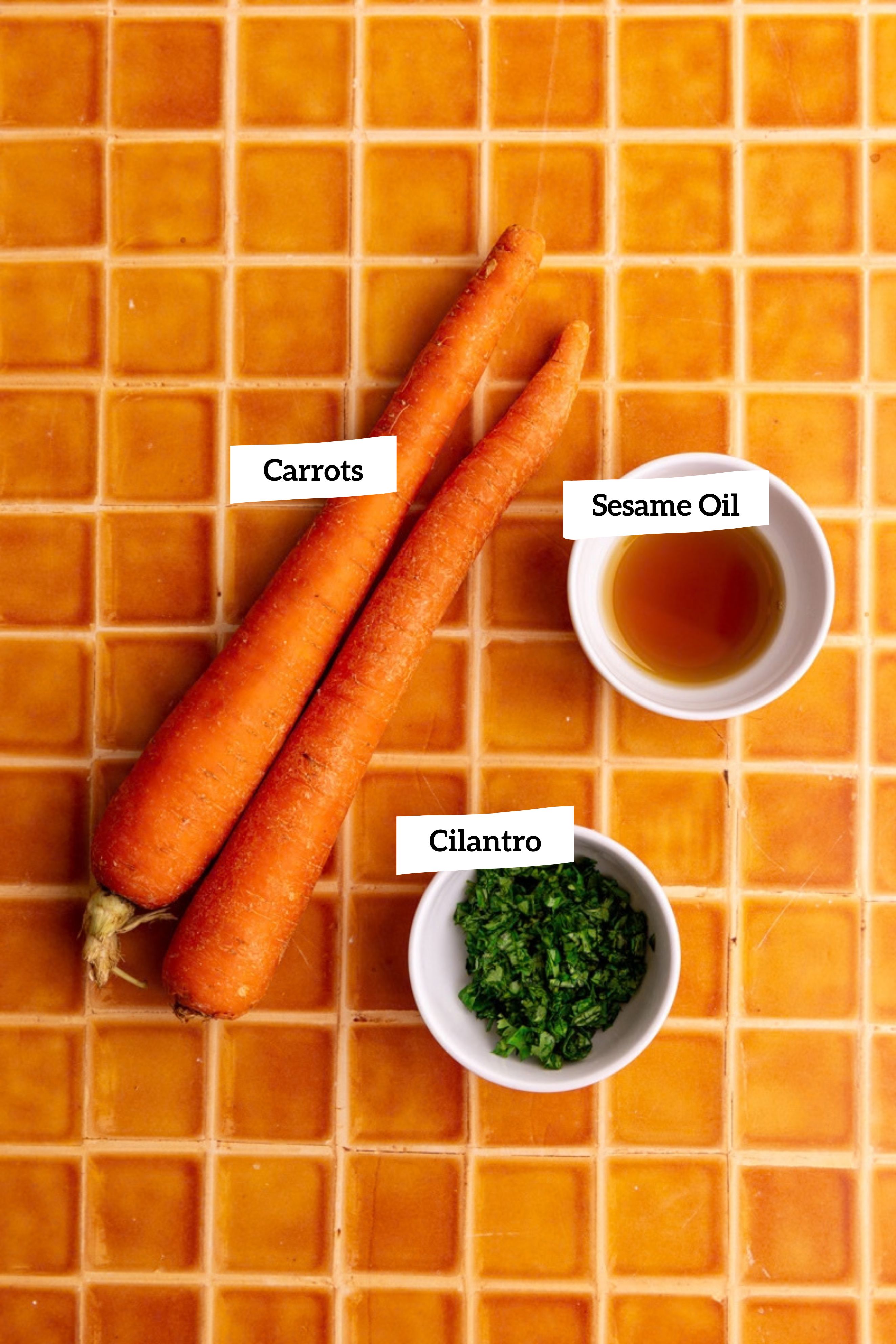 Bibibop style sesame carrots ingredients.