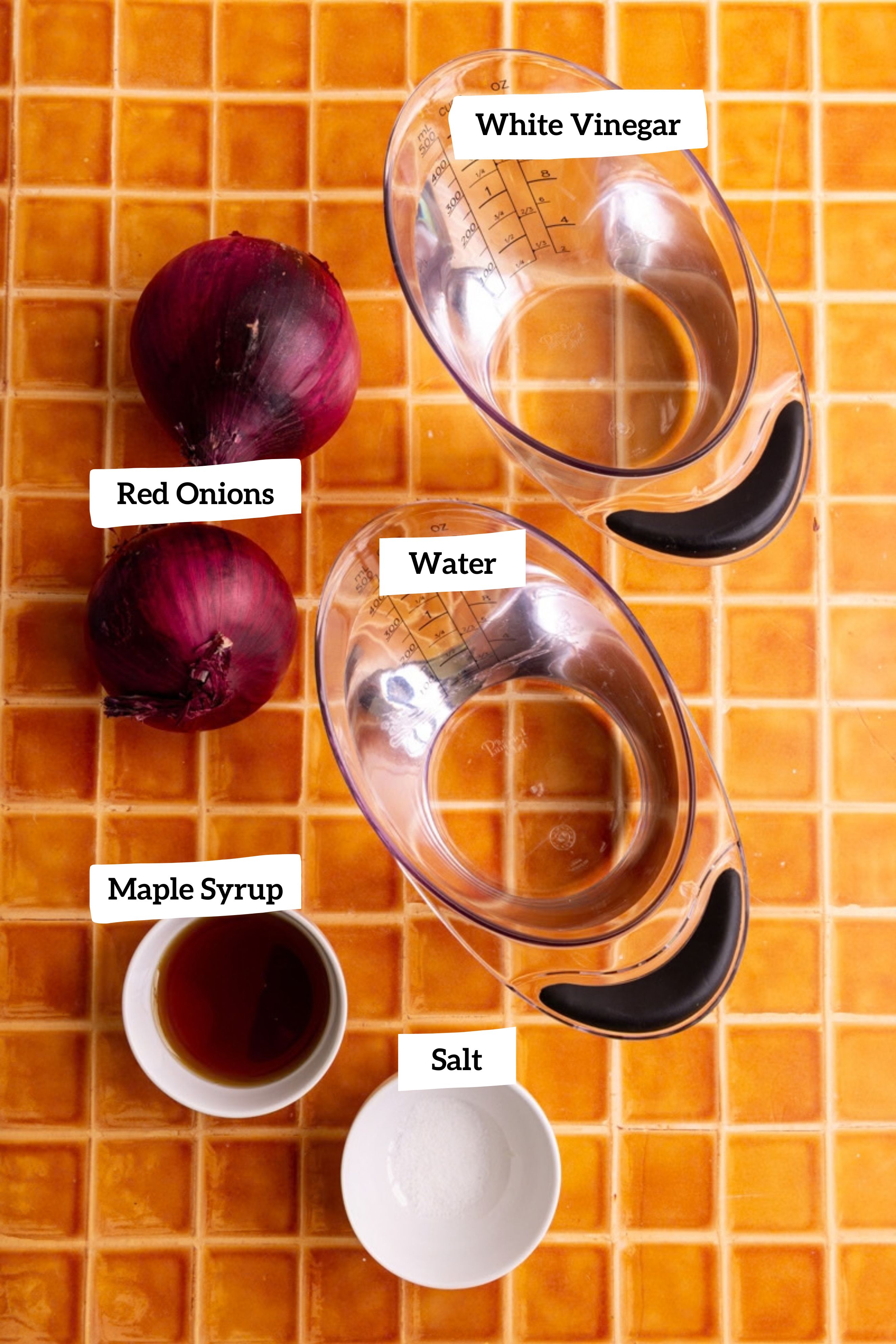 Homemade pickled red onions ingredients
