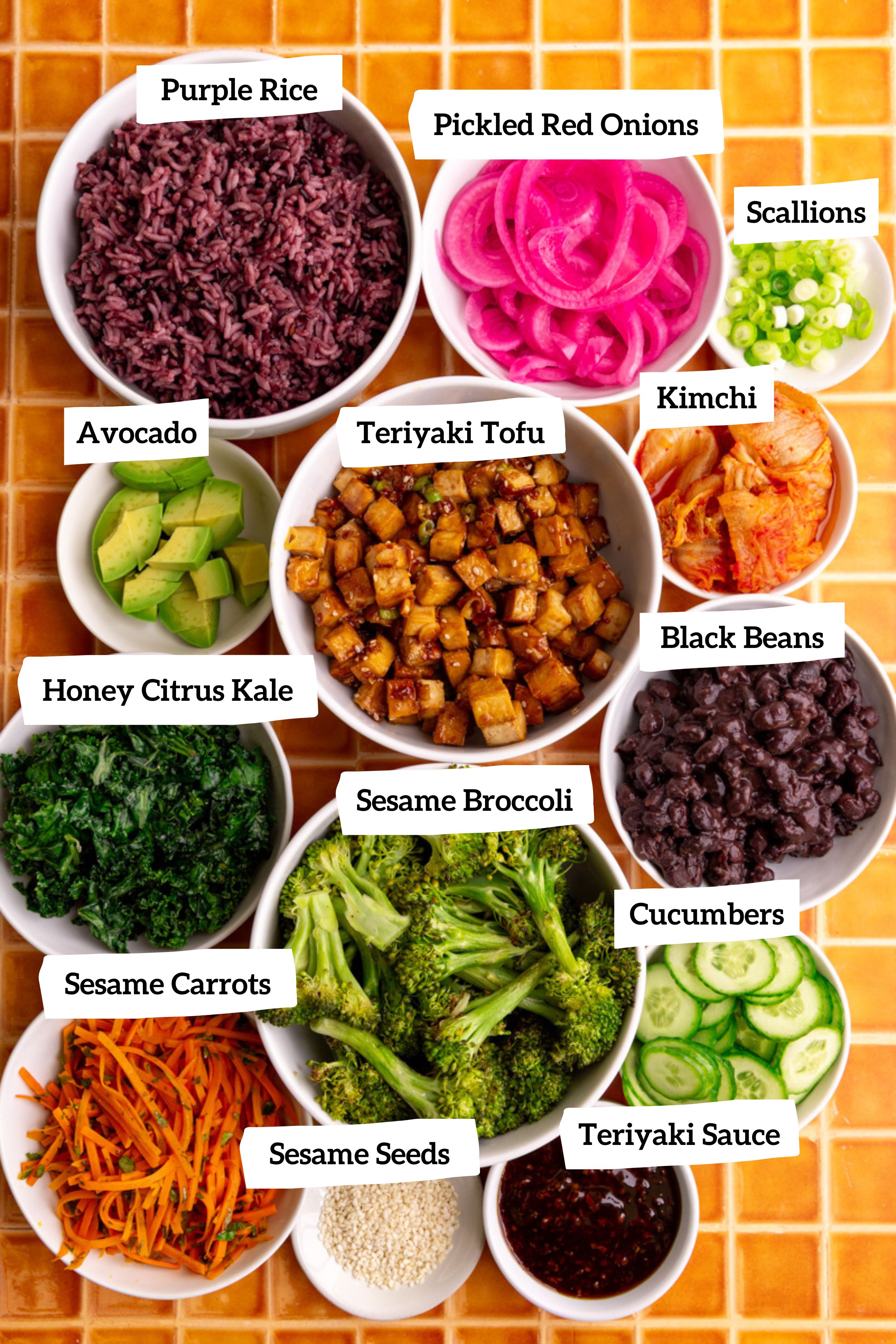 Bibibop style bowl ingredients