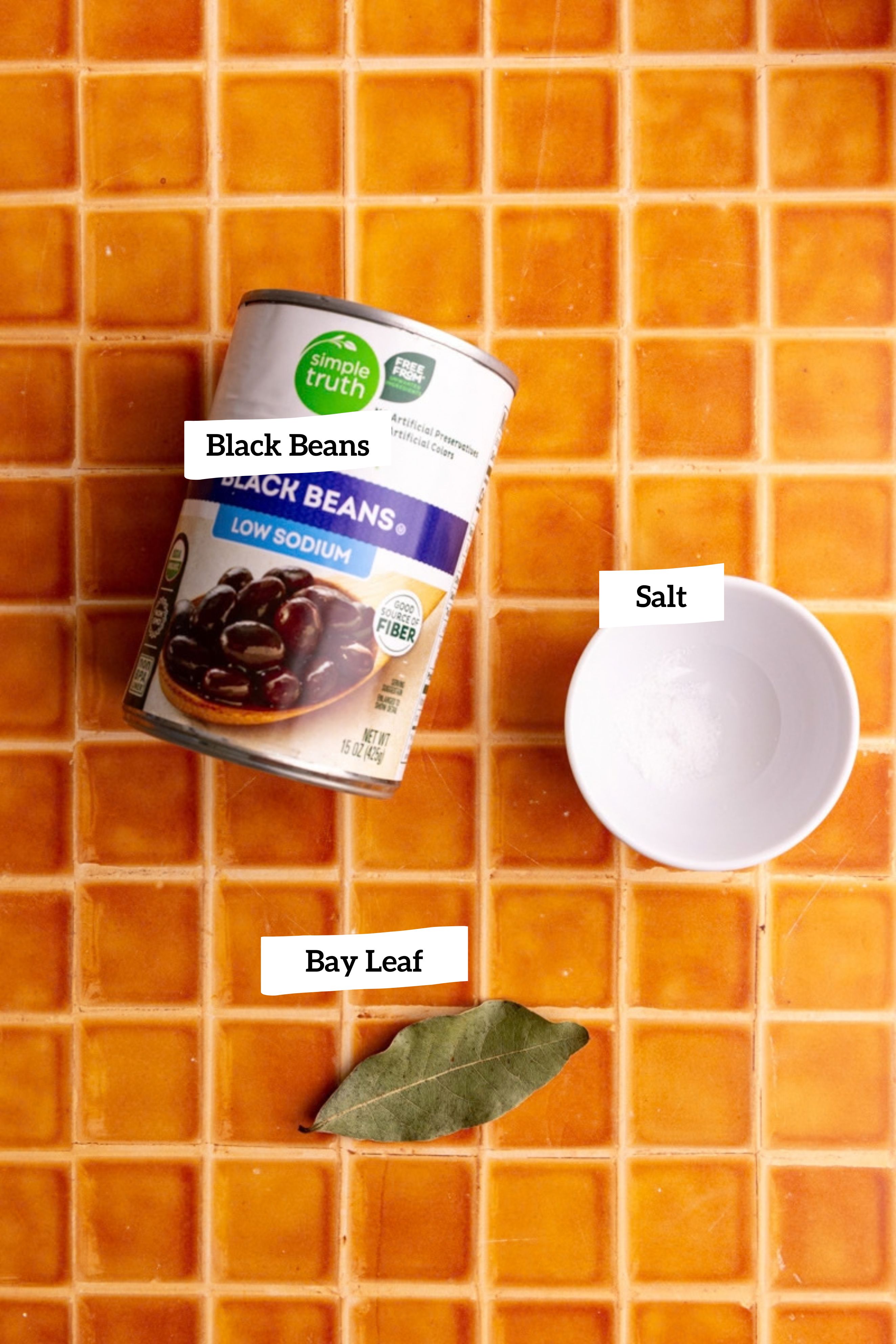 Bibibop style black beans ingredients.