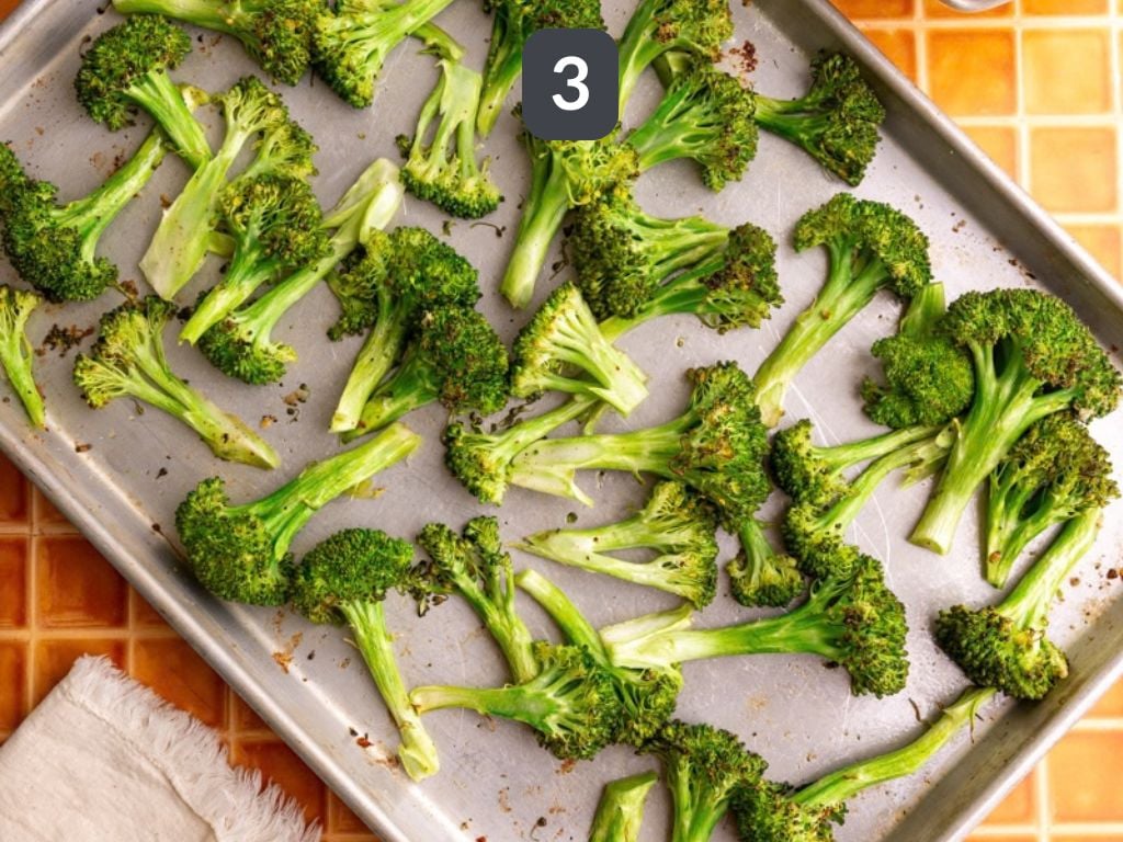 Bibibop sesame broccoli step 3 - roast.